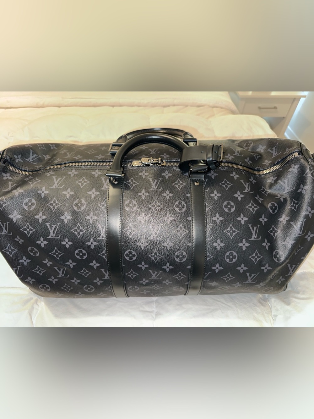 Louis Vuitton Keepall 55 Bandoulière Eclipse Black